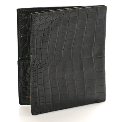 Hermes Alligator Bi-Fold Wallet Black 3 of 9