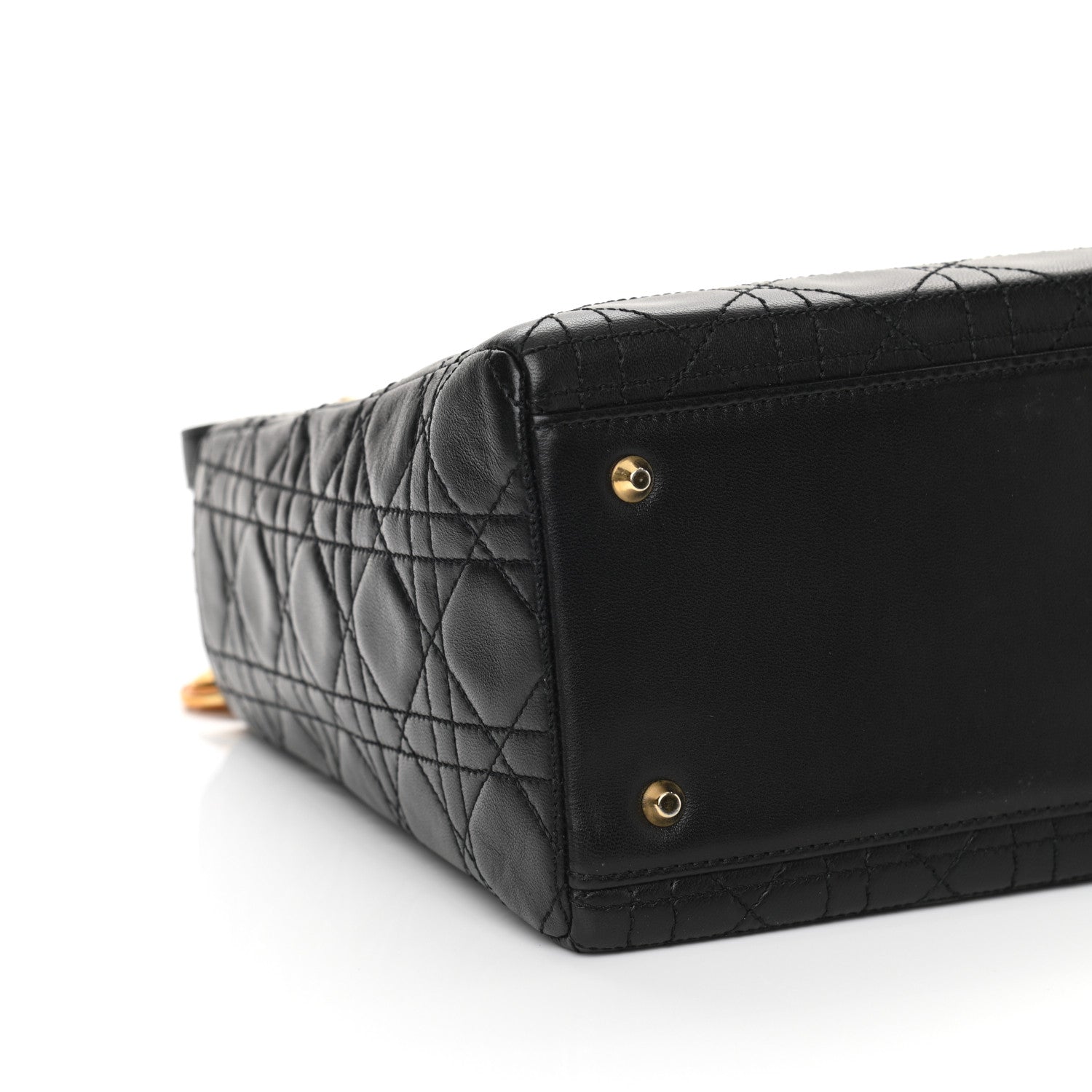Christian Dior Lambskin Cannage Medium Lady Dior Black 9 of 10