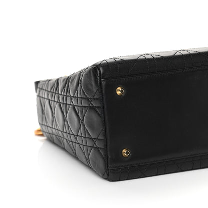 Christian Dior Lambskin Cannage Medium Lady Dior Black 9 of 10