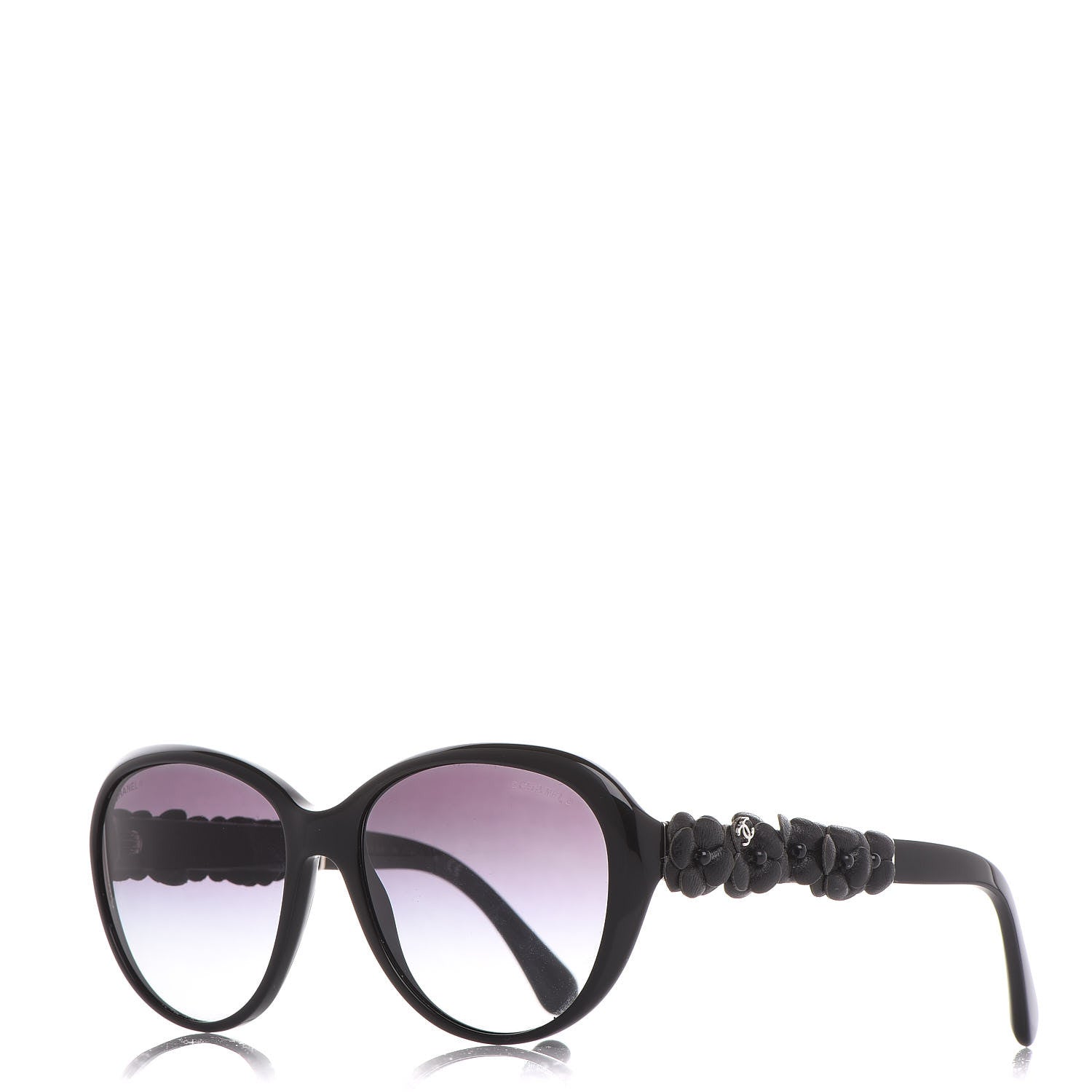Chanel Lambskin Camellia CC Sunglasses 5316-Q Black 1 of 8