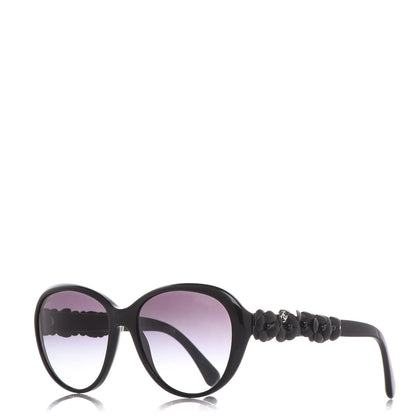 Chanel Lambskin Camellia CC Sunglasses 5316-Q Black 1 of 8