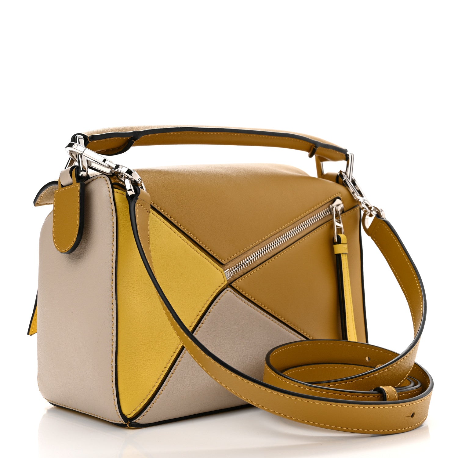 Loewe Grained Calfskin Small Puzzle Bag Ocre Yellow 3 of 10