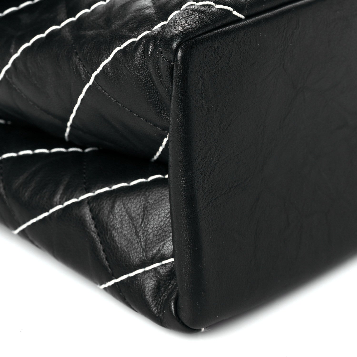Chanel Calfskin Chevron Stitched Jumbo Single Flap Black 8 of 9