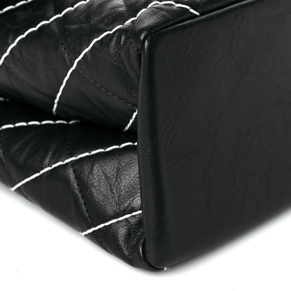 Chanel Calfskin Chevron Stitched Jumbo Single Flap Black 8 of 9