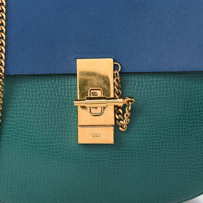Chloe Grained Calfskin Lambskin Bi-Color Drew Shoulder Bag Stone Green 11 of 11