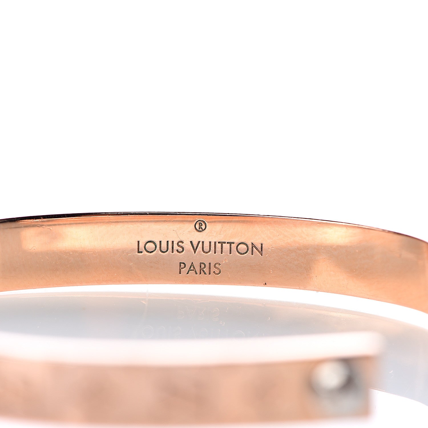 Louis Vuitton Nanogram Hoop Earrings Pink Gold 5 of 5