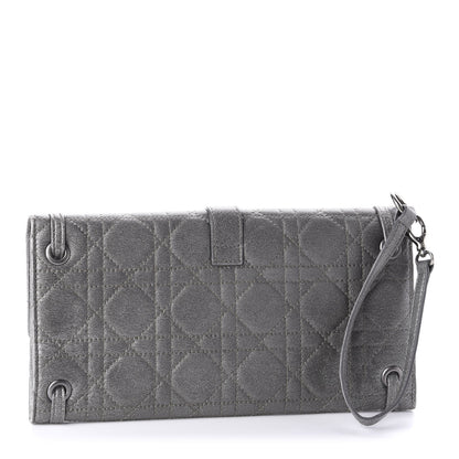 Christian Dior Metallic Grained Calfskin Cannage Clutch Wallet 2 of 10
