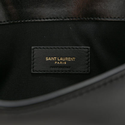 Saint Laurent Smooth Shiny Calfskin Monogram Uptown Clutch Black 6 of 10