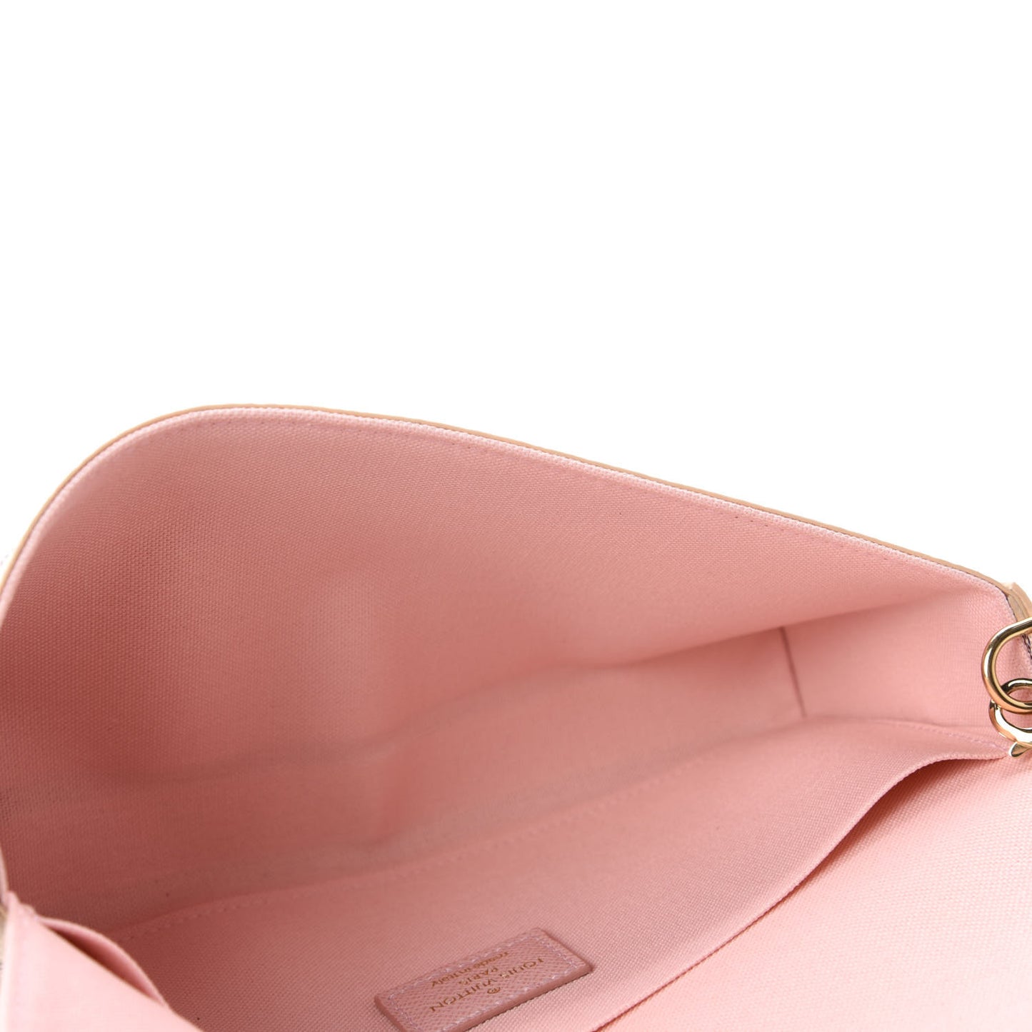 Damier Azur Pochette Felicie Chain Wallet Rose Ballerine