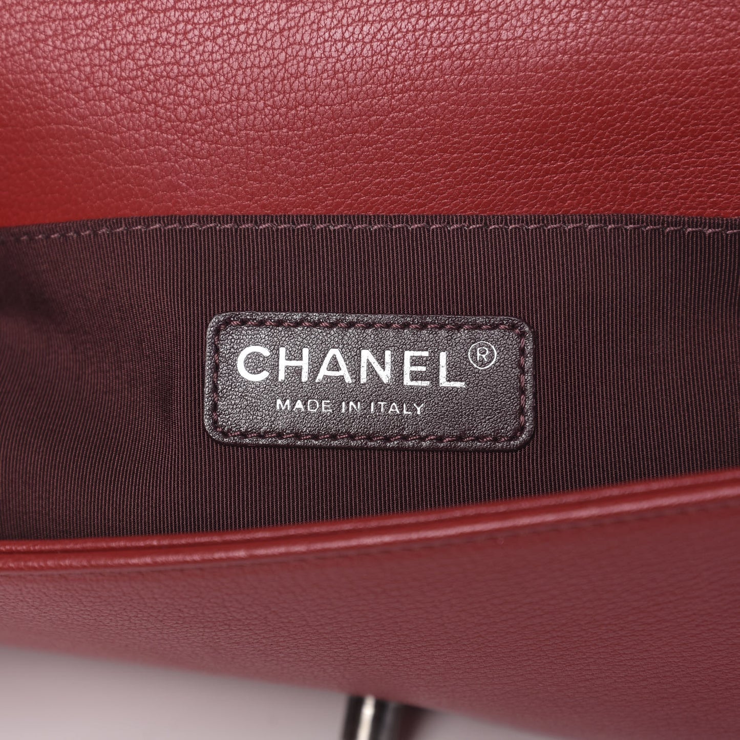 Goatskin Quilted Patent Small Duo Boy Flap Red