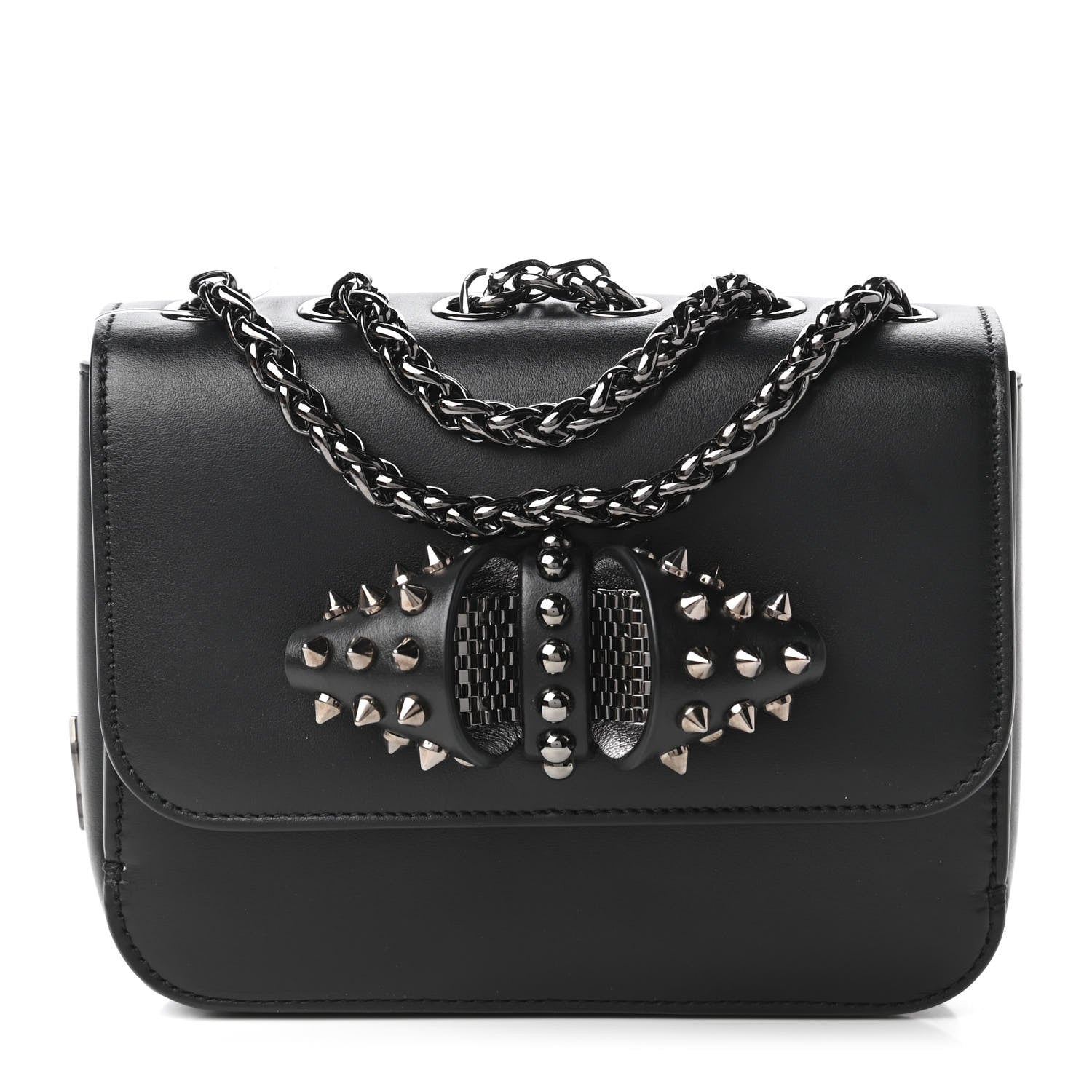 Christian Louboutin Calfskin Baby Sweety Charity NV Shoulder Bag Black 1 of 10