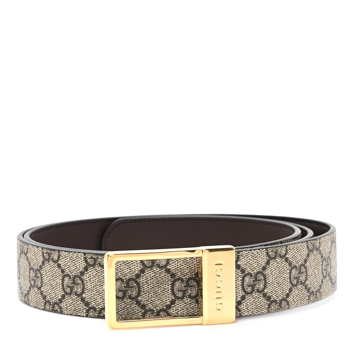 Supreme Monogram Calfskin Rectangular Belt 120 48 Brown
