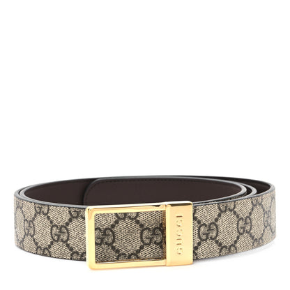 Gucci Supreme Monogram Calfskin Rectangular Belt 120 48 Brown 1 of 4