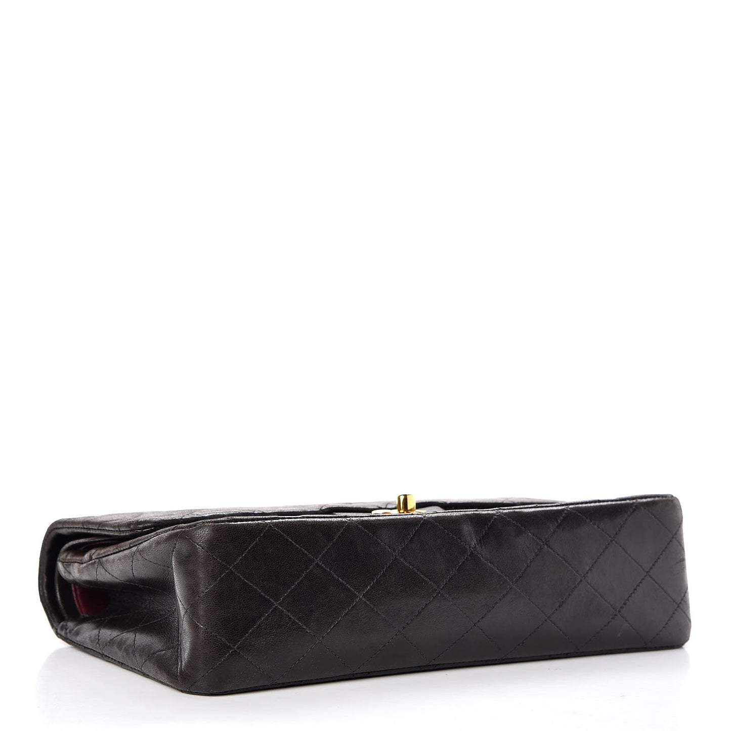 Lambskin Quilted Medium Double Flap Black
