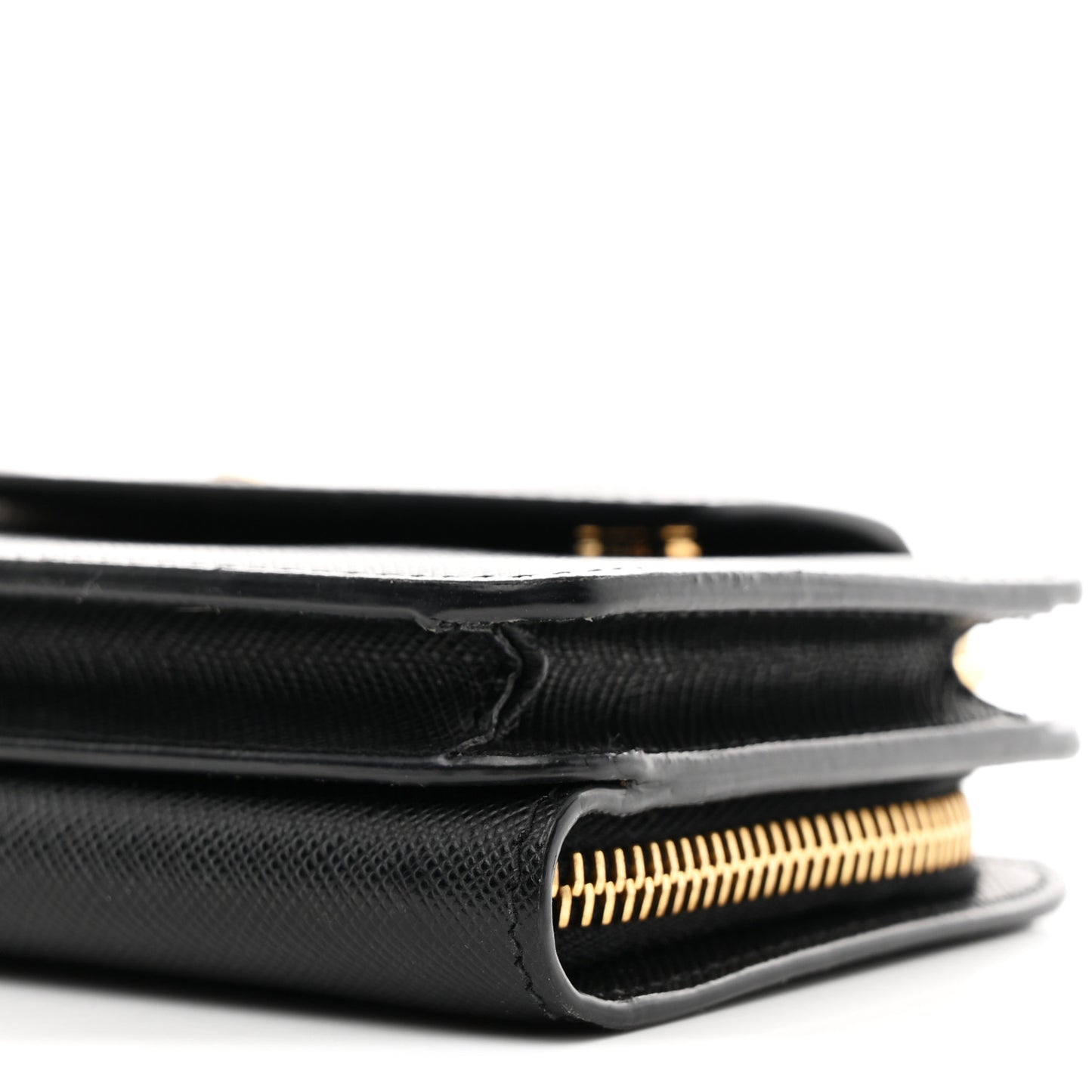 Saffiano Chain Wallet Black
