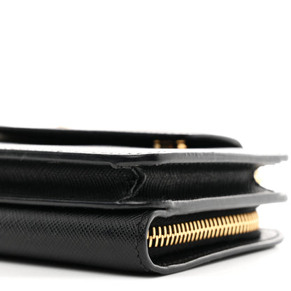 Prada Saffiano Chain Wallet Black 10 of 10