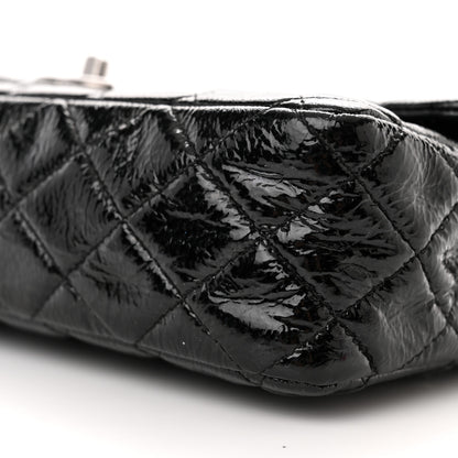 Chanel Distressed Patent Quilted Medium Double Flap Black 10 of 11