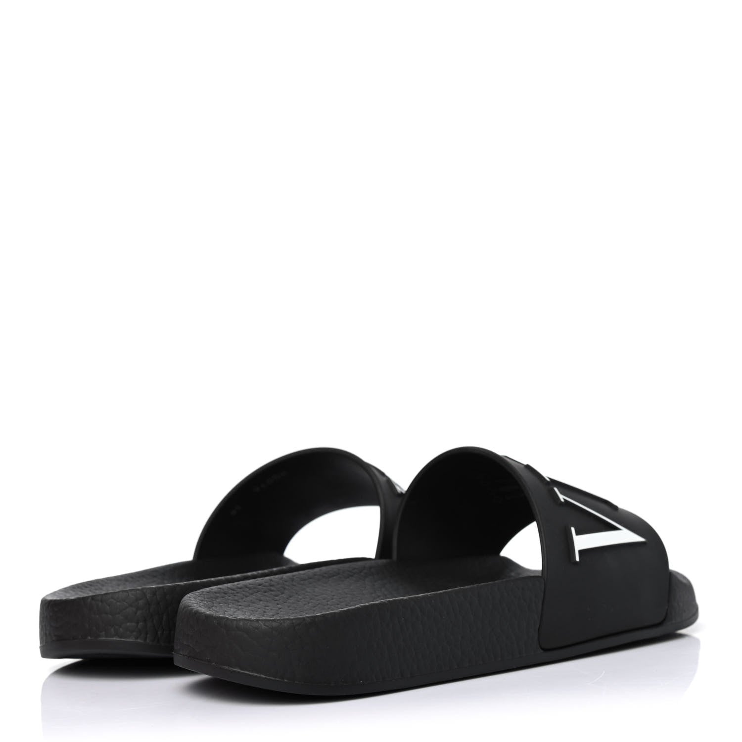 Valentino Garavani Rubber VLTN Pool Slide Sandals 36 Black 3 of 4