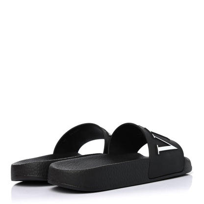 Valentino Garavani Rubber VLTN Pool Slide Sandals 36 Black 3 of 4
