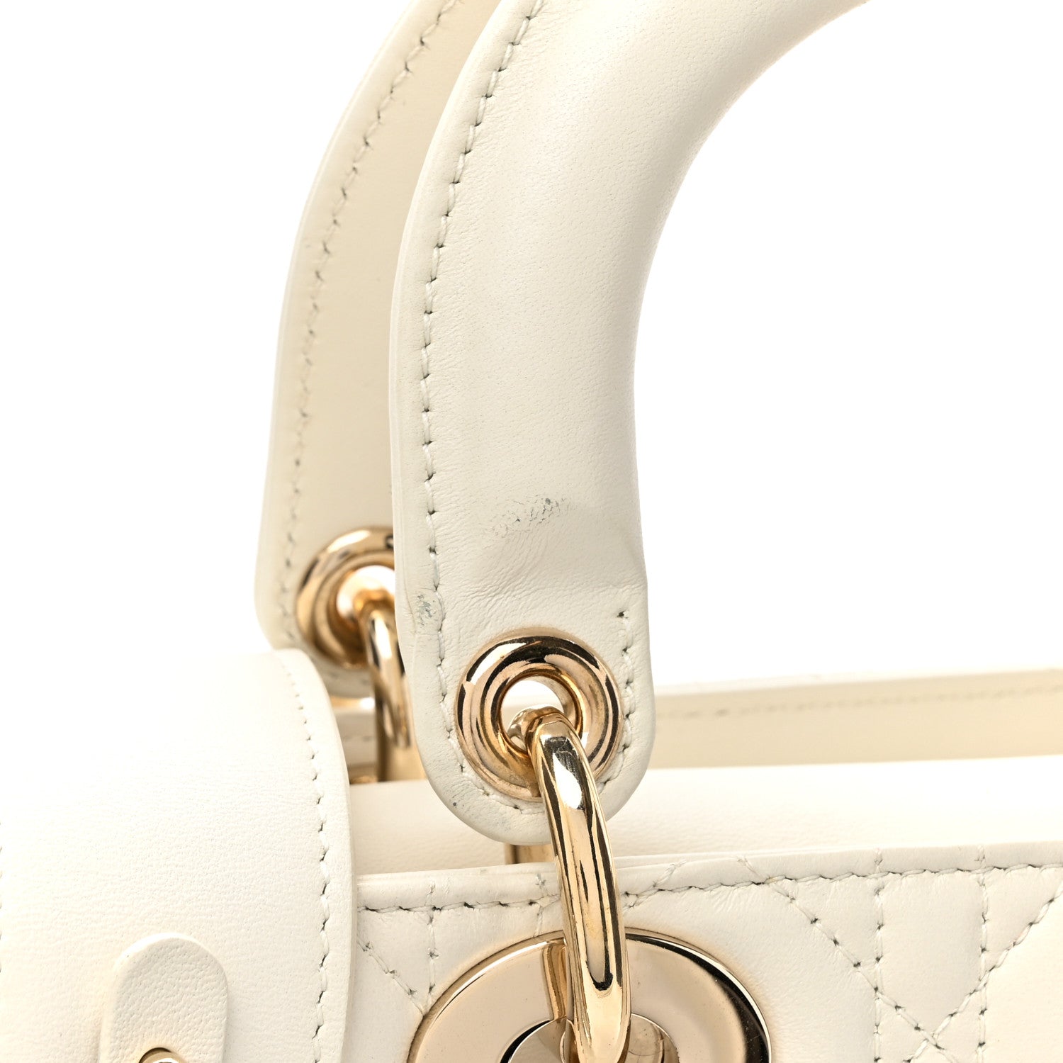 Christian Dior Lambskin Cannage Small My ABCDior Lady Dior White 11 of 12