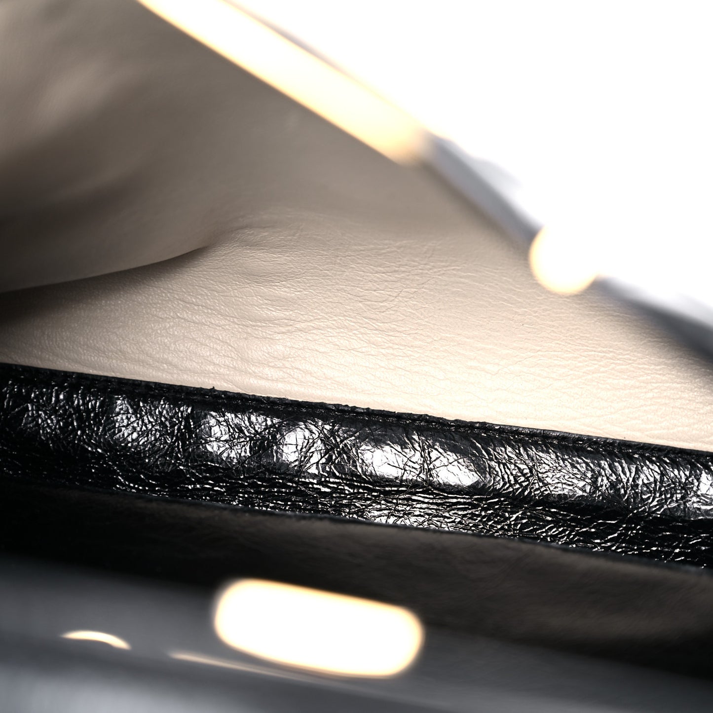 Agnello Old Shine Medium Peekaboo Iconic Satchel Black