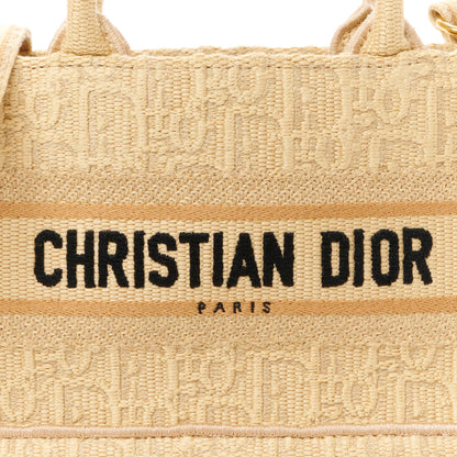 Christian Dior Raffia Oblique Mini Toile De Jouy Book Tote With Strap Beige 7 of 10