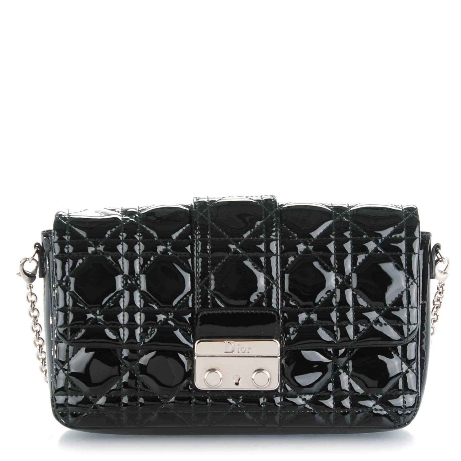 Christian Dior Patent Cannage New Lock Pouch Black 1 of 7