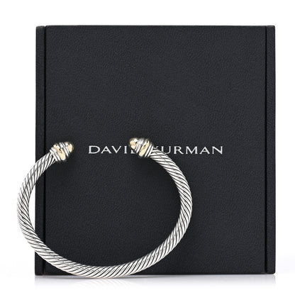 David Yurman Sterling Silver 14K Yellow Gold 5mm Cable Classics Dome Bracelet 4 of 4