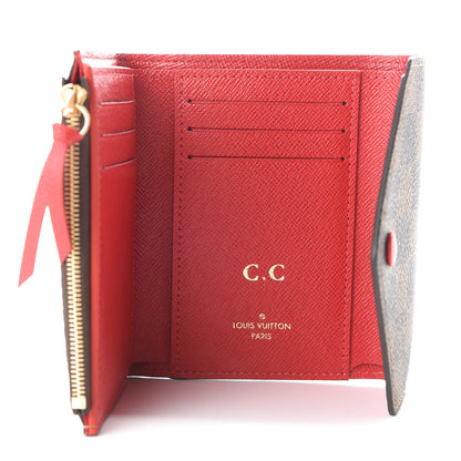Louis Vuitton Damier Ebene Victorine Wallet Red 5 of 8