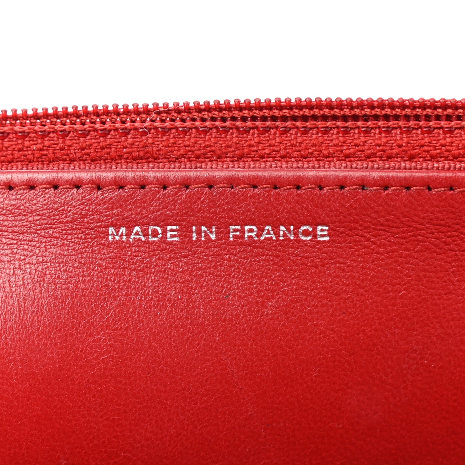 Chanel Lambskin Quilted Wallet On Chain WOC Red 8 of 14