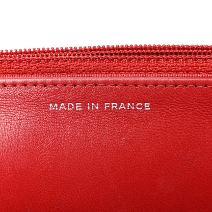 Chanel Lambskin Quilted Wallet On Chain WOC Red 8 of 14