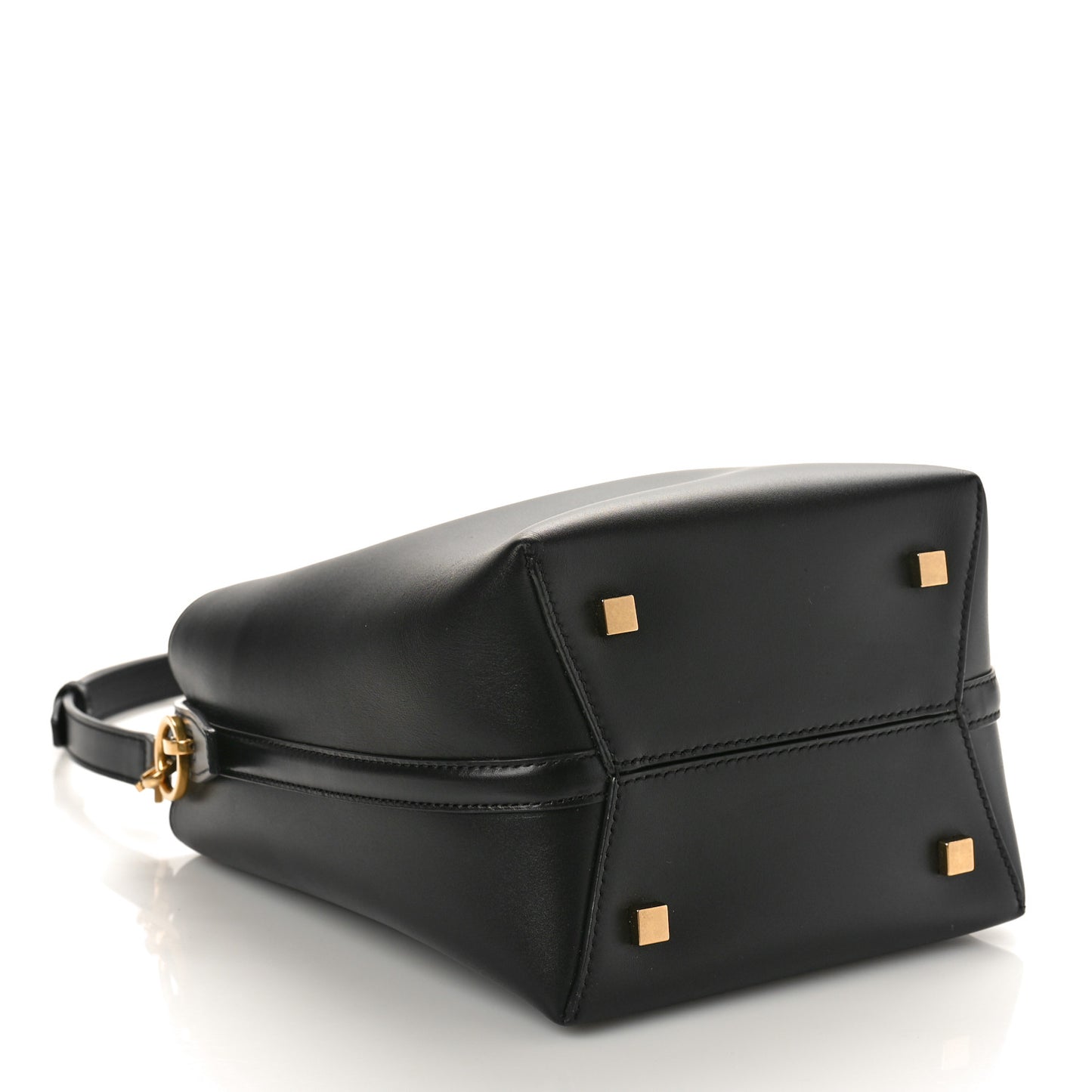 Shiny Calfskin Le 37 Bucket Bag Black