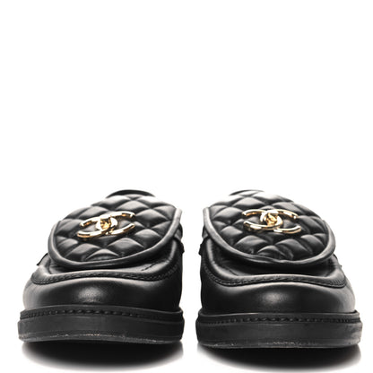 Chanel Lambskin Quilted CC Turnlock Loafers 39.5 Black 3 of 10