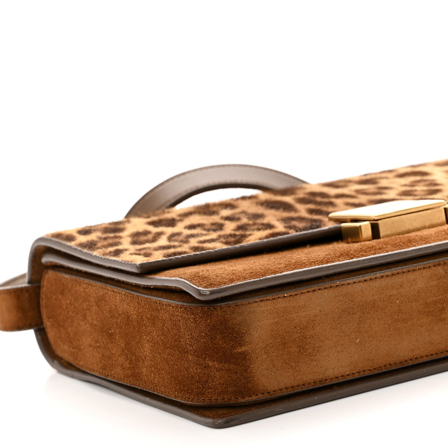 Saint Laurent Pony Hair Suede Leopard Print Medium Bellechasse Brown 8 of 13