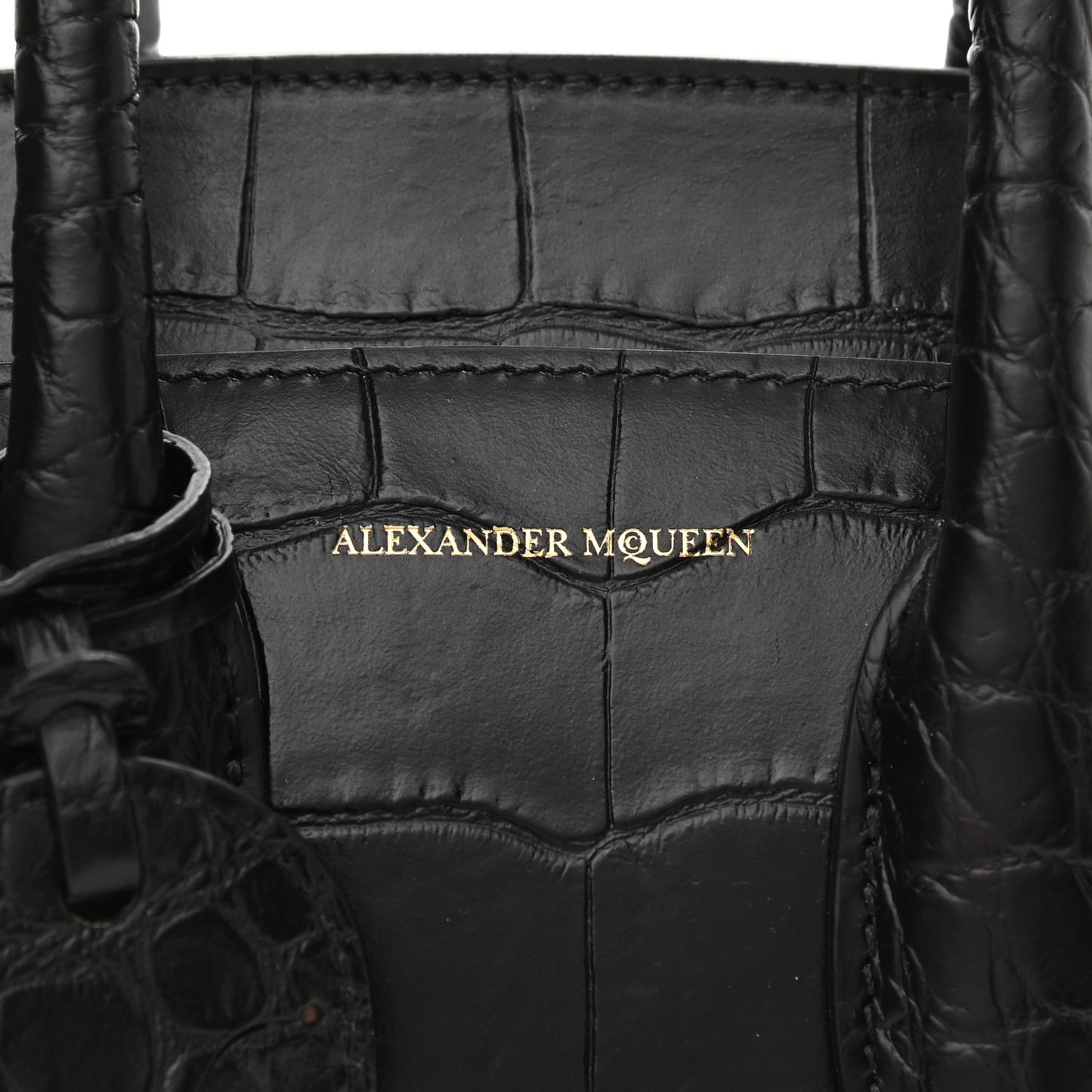 Calfskin Crocodile Embossed Mini Heroine 21 Black