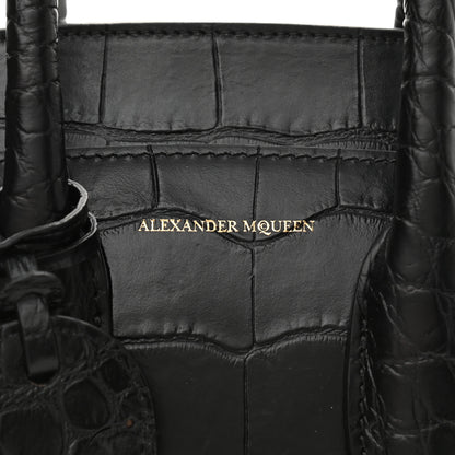 Alexander McQueen Calfskin Crocodile Embossed Mini Heroine 21 Black 7 of 10