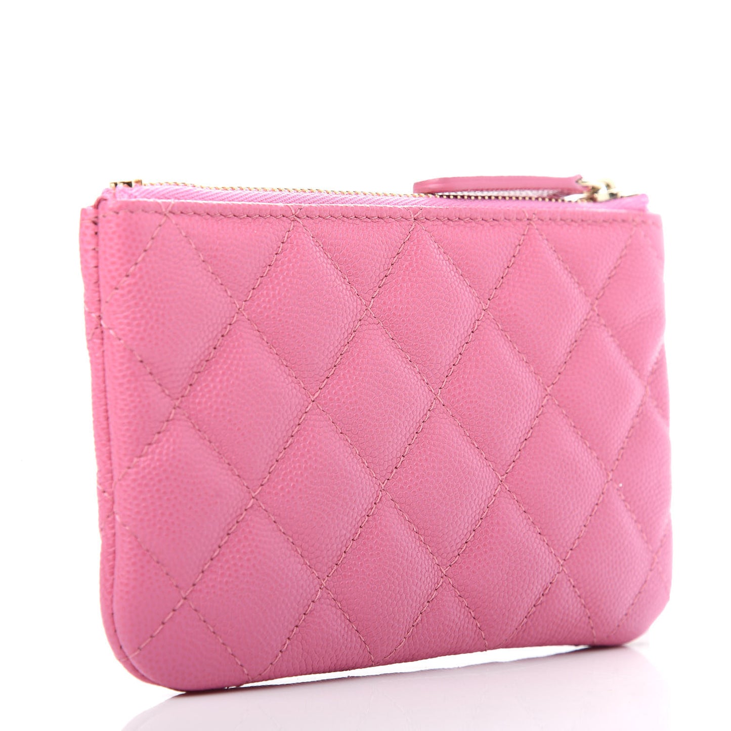Caviar Quilted Small Cosmetic Case Pink