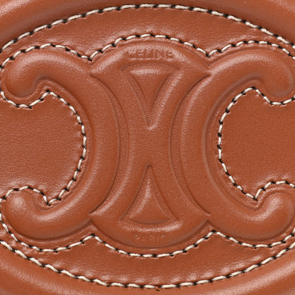 Celine Smooth Lambskin Small Triomphe Oval Coin Purse Tan 4 of 6