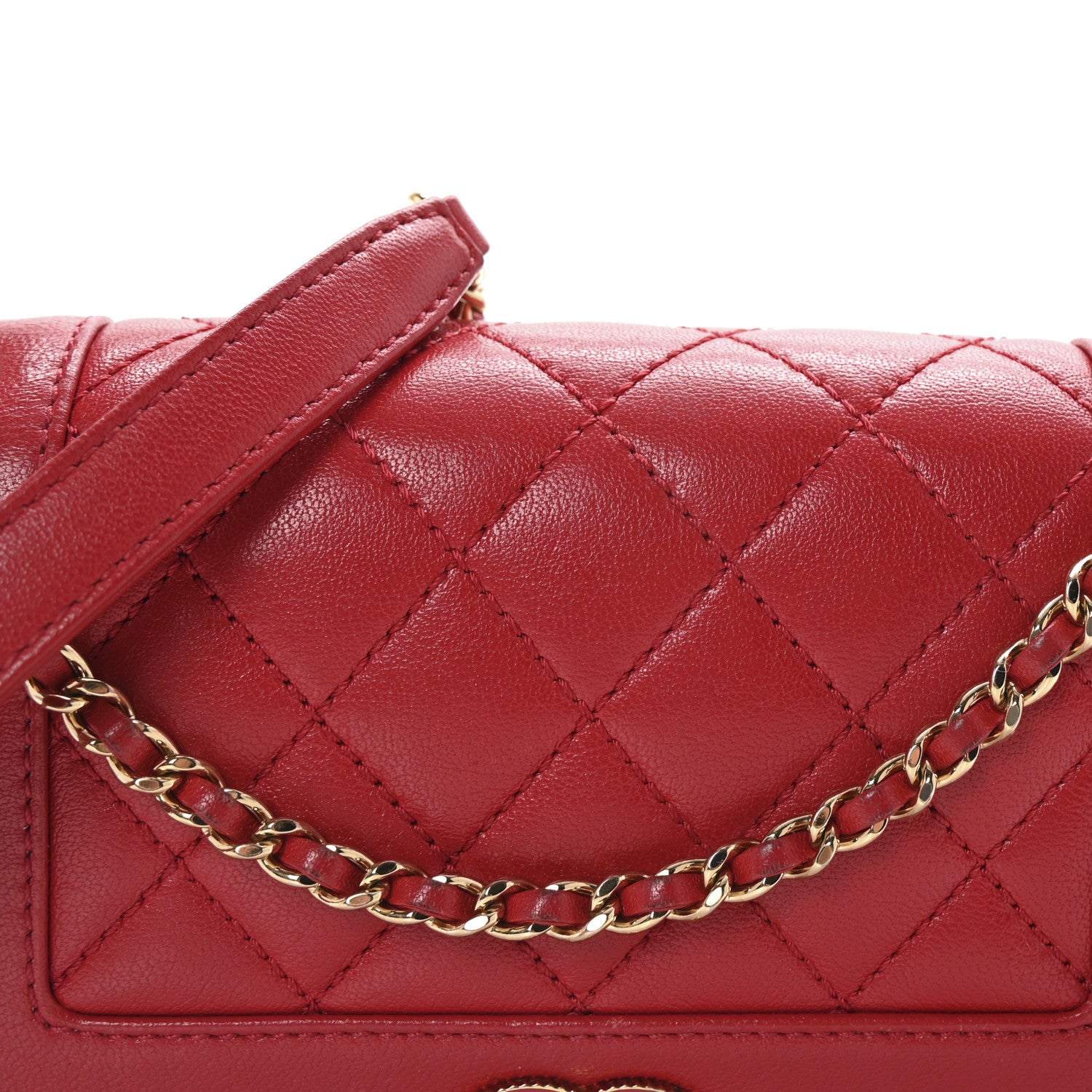 Chanel Sheepskin Quilted Medium Vintage Mademoiselle Flap Red 8 of 10