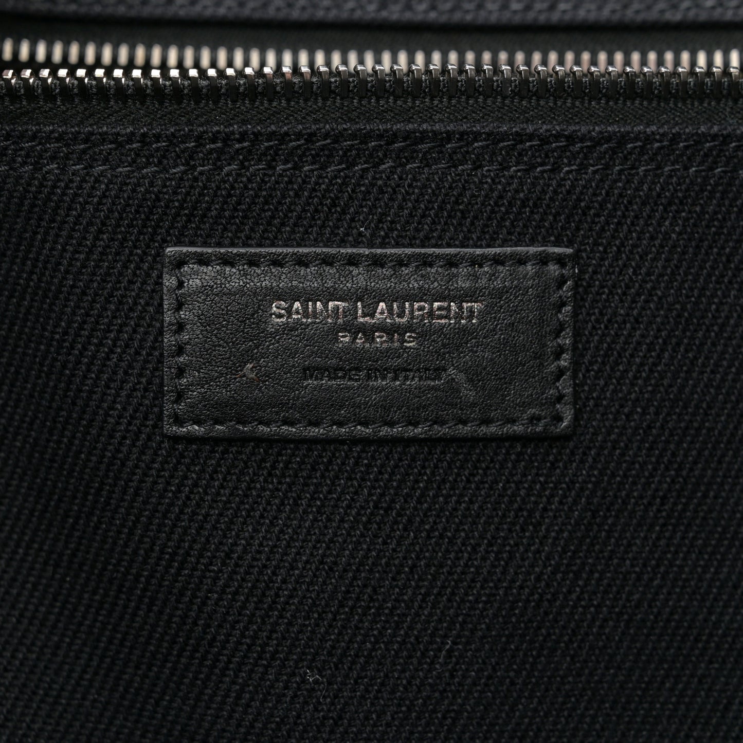 Linen Calfskin Rive Gauche Tote Black