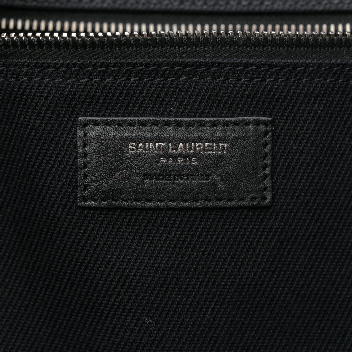 Saint Laurent Linen Calfskin Rive Gauche Tote Black 6 of 12