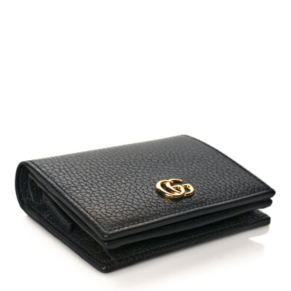 Gucci Pebbled Calfskin GG Marmont Card Case Black 4 of 9