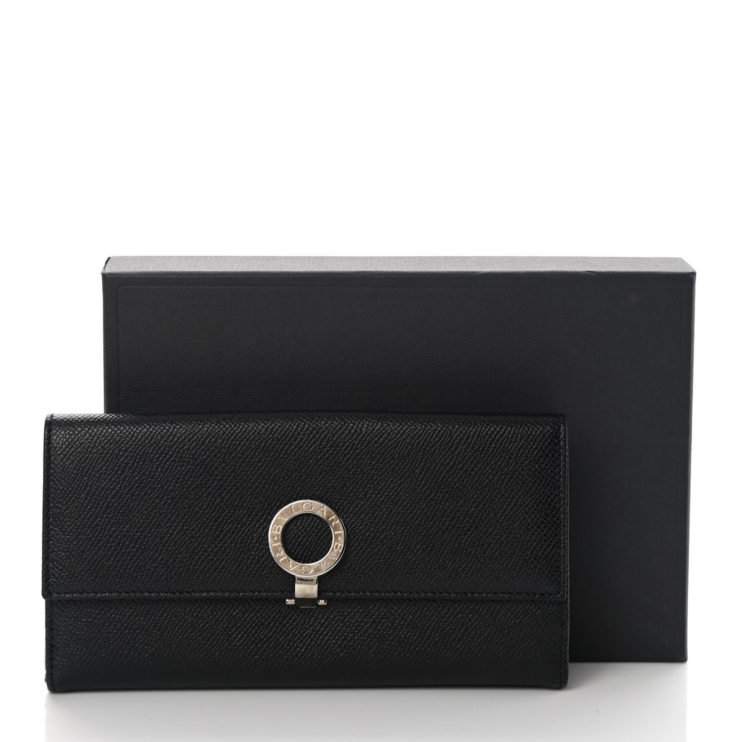 Bulgari Grain Calfskin Wallet Black 12 of 12