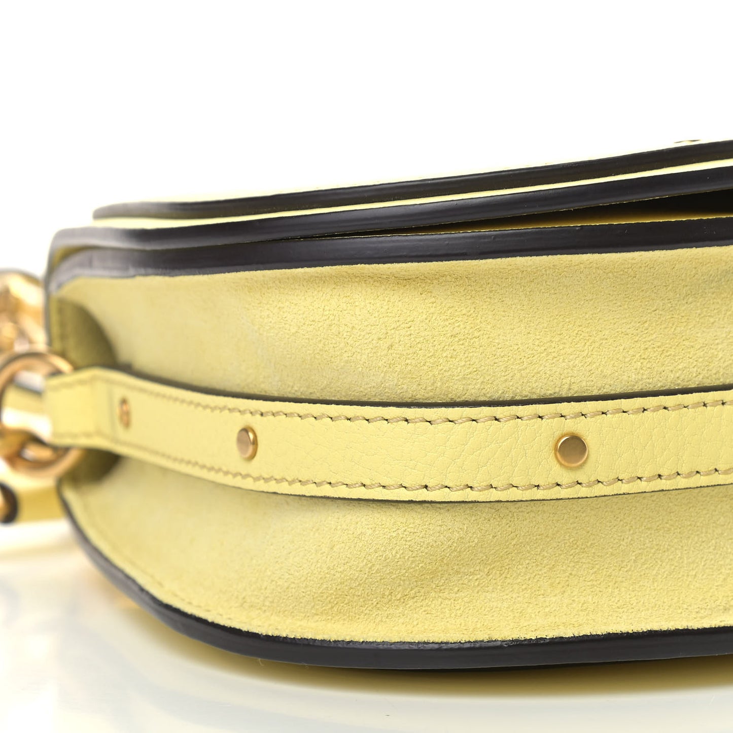 Calfskin Suede Small Nile Bracelet Bag Lemonade