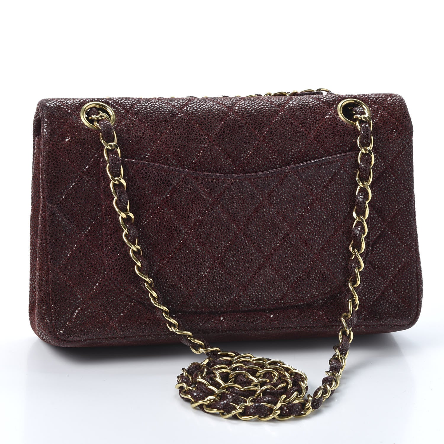 Chanel Iridescent Caviar Quilted Medium Double Flap Burgundy 2 of 9