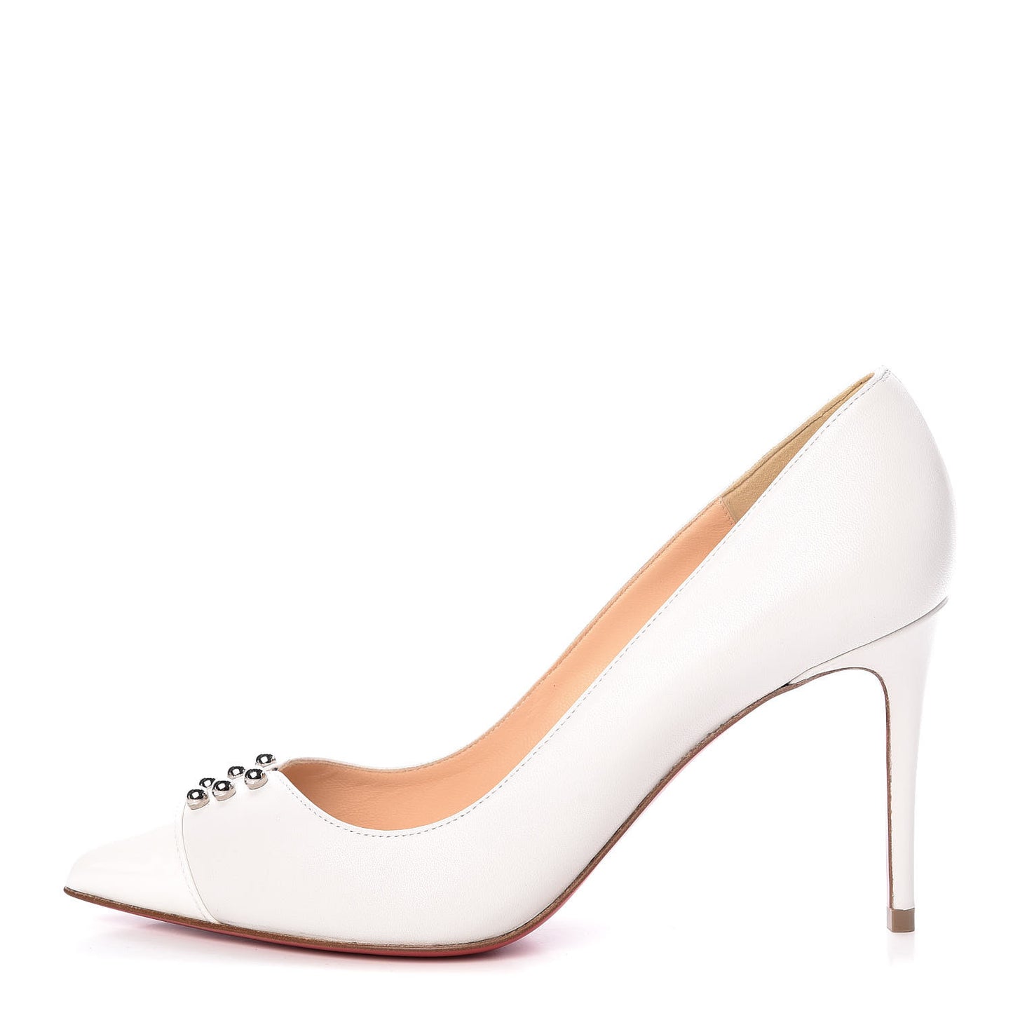 Nappa Patent Studded Predupump 85 Pumps 36 White