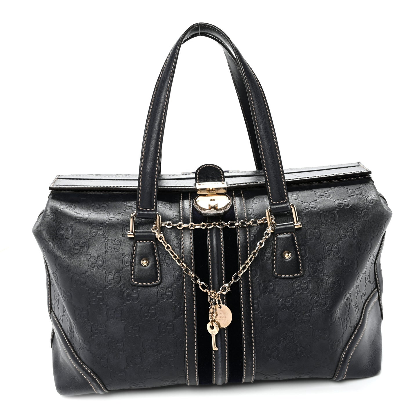 Guccissima Large Treasure Boston Navy