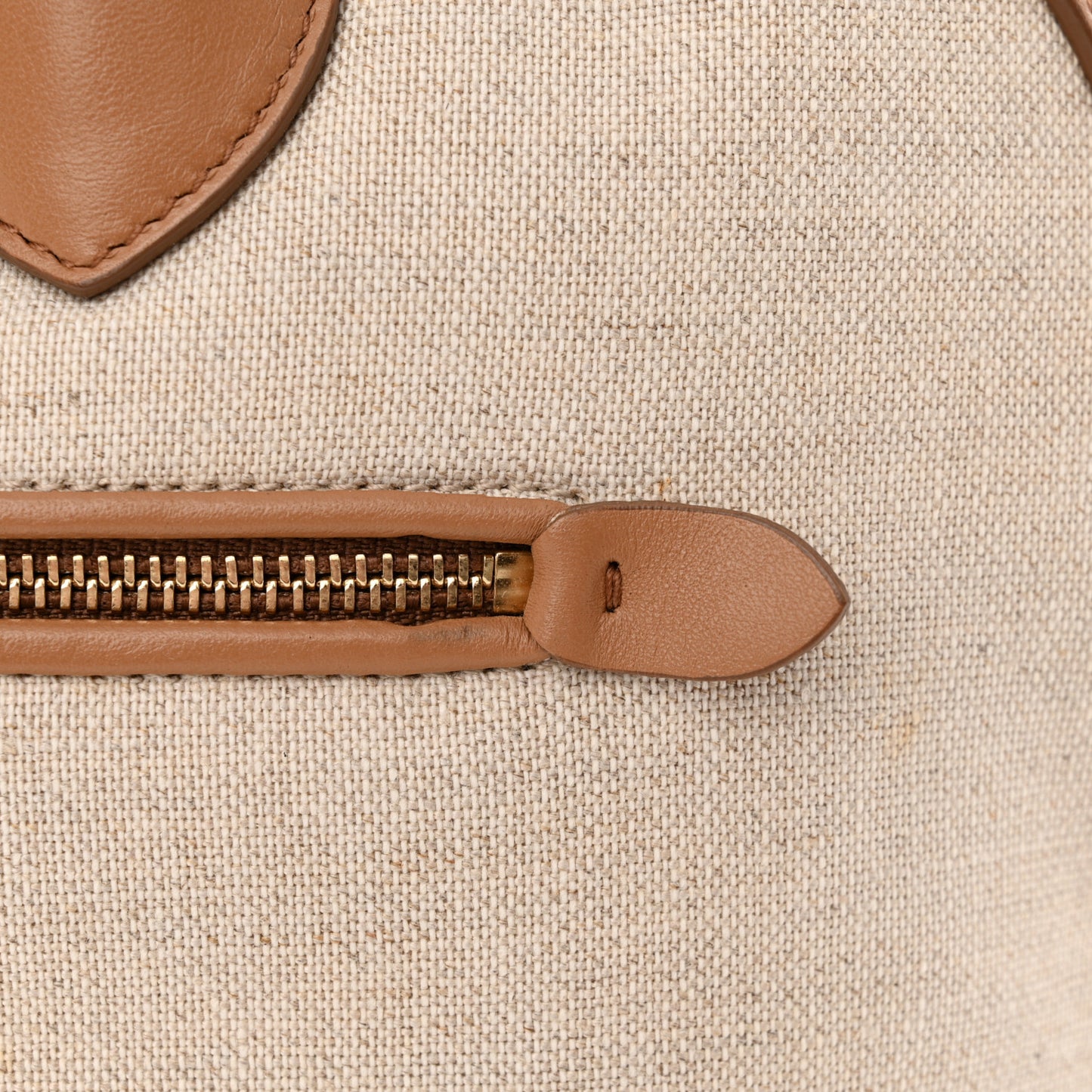 Canvas Calfskin Fiamma Bag Sienne