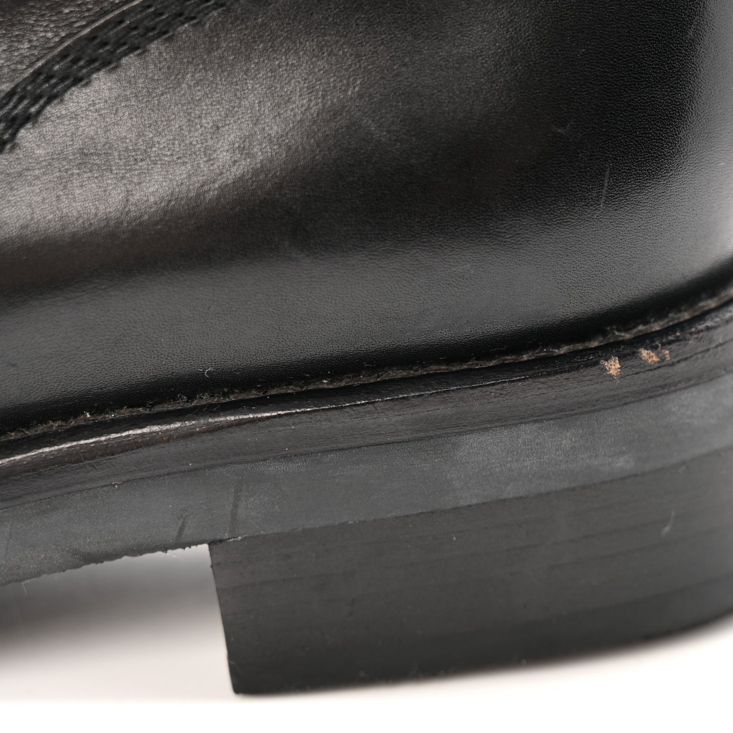 Calfskin Lace Up Combat Boots  39.5 Black