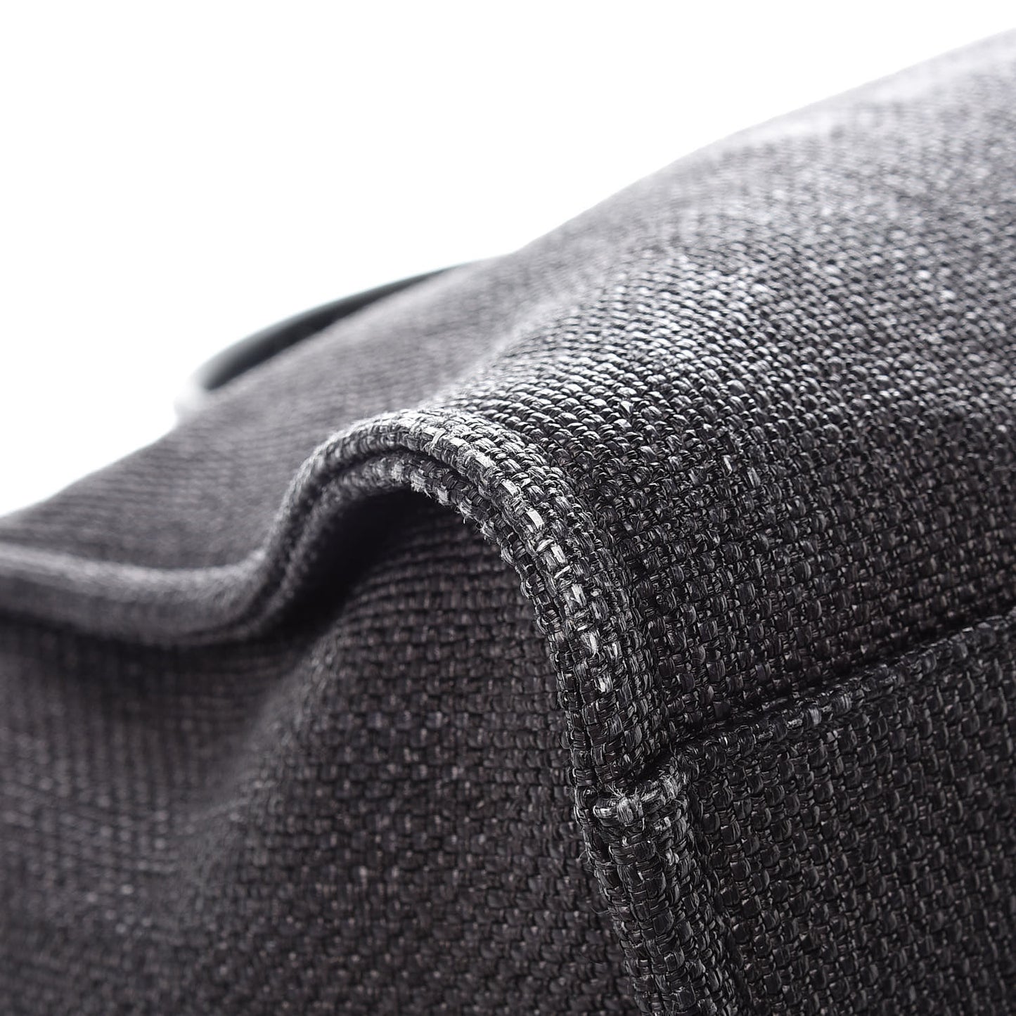 Woven Straw Raffia Large Deauville Tote Black